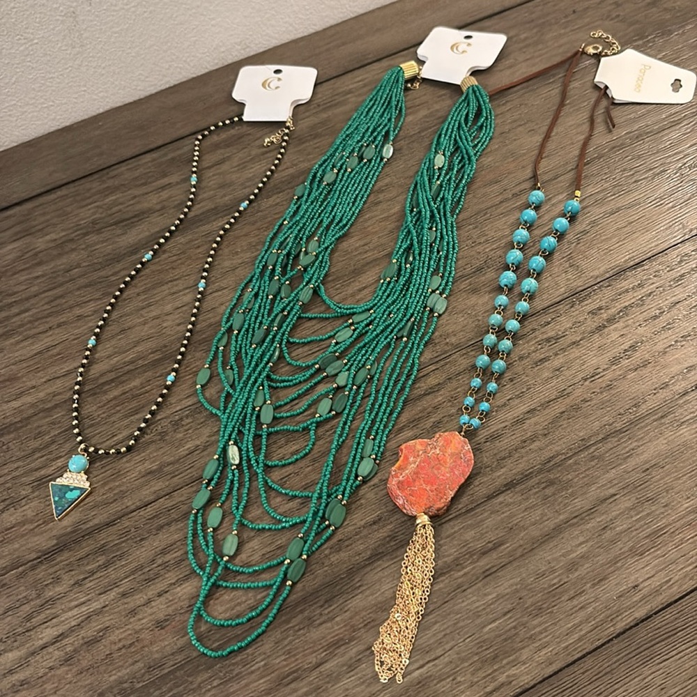 NWT Lot of 3x [Panacea] & [Charming Charlie] African Style Color Necklace Bundle - Picture 2 of 12